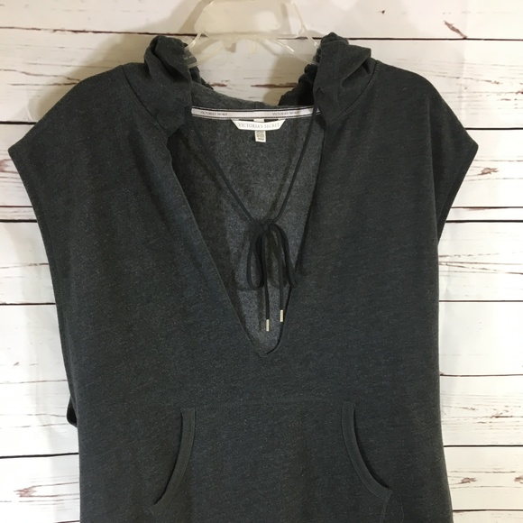 Victoria's Secret Sweaters - SOLD ~ Victoria's Secret Gray Sleeveless Hoodie